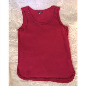 Essentials Milano Fuchsia Tank Top with Metal Accents NWOT Large